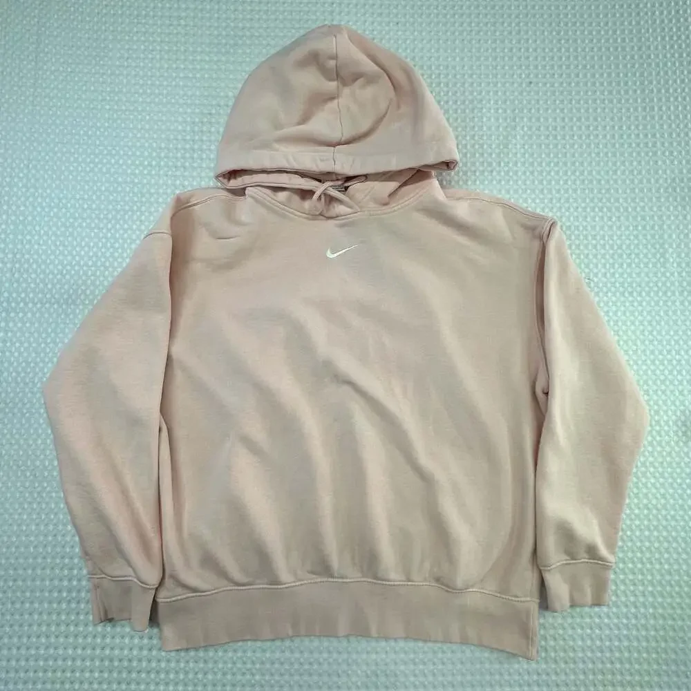 Nike Women's Light Pink Center Swoosh Oversized Hoodie Size S